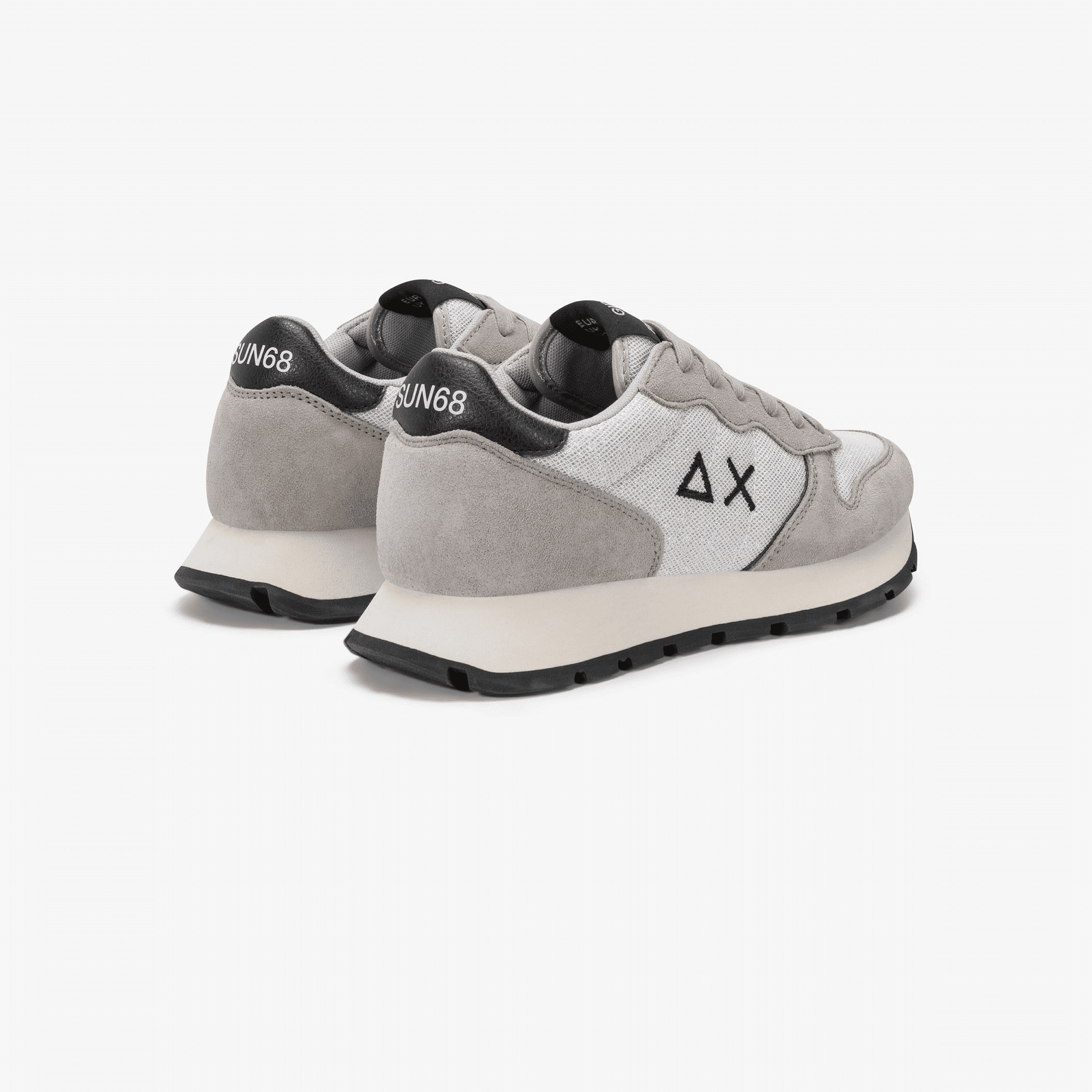 Sneaker Donna Ally Grigio/Bianco, in mesh e suede, con glitter 