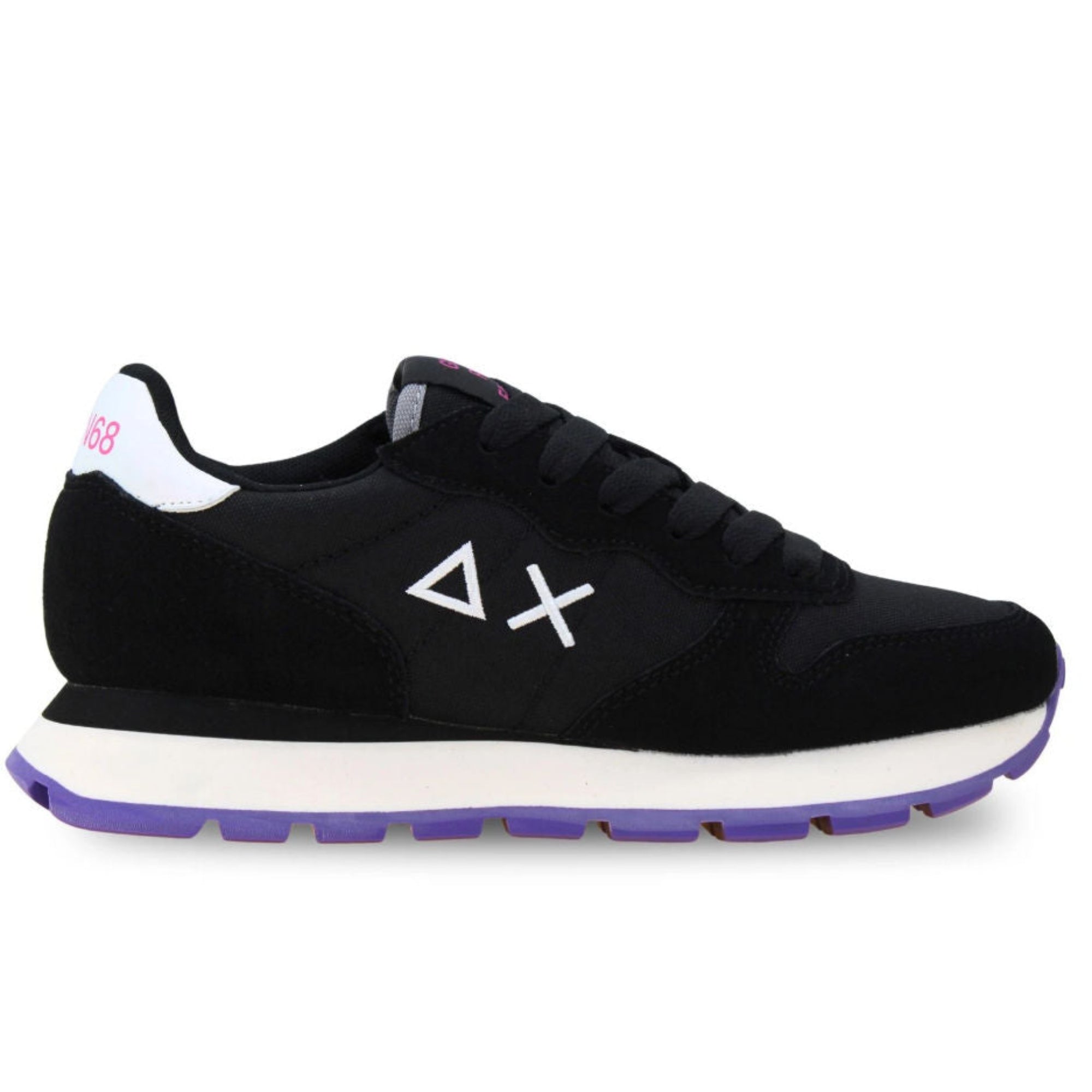 Sneakers Donna, Ally Solid Nera , con tomaia in pelle e tessuto