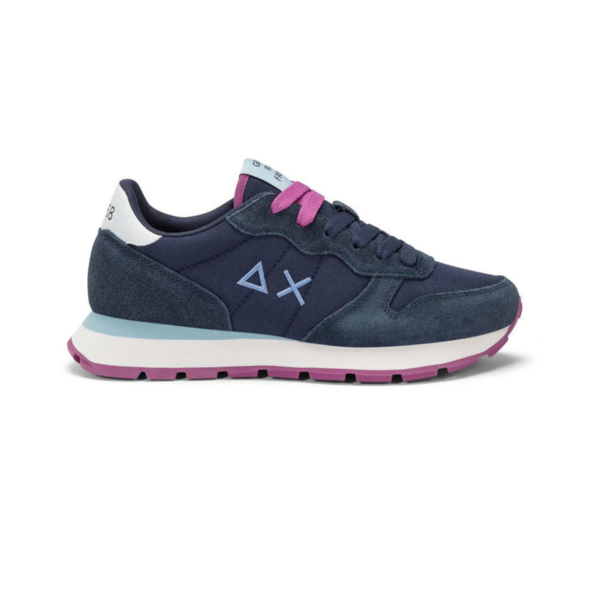 Sneakers Donna, Ally Solid, con tomaia Blu in pelle e nylon 