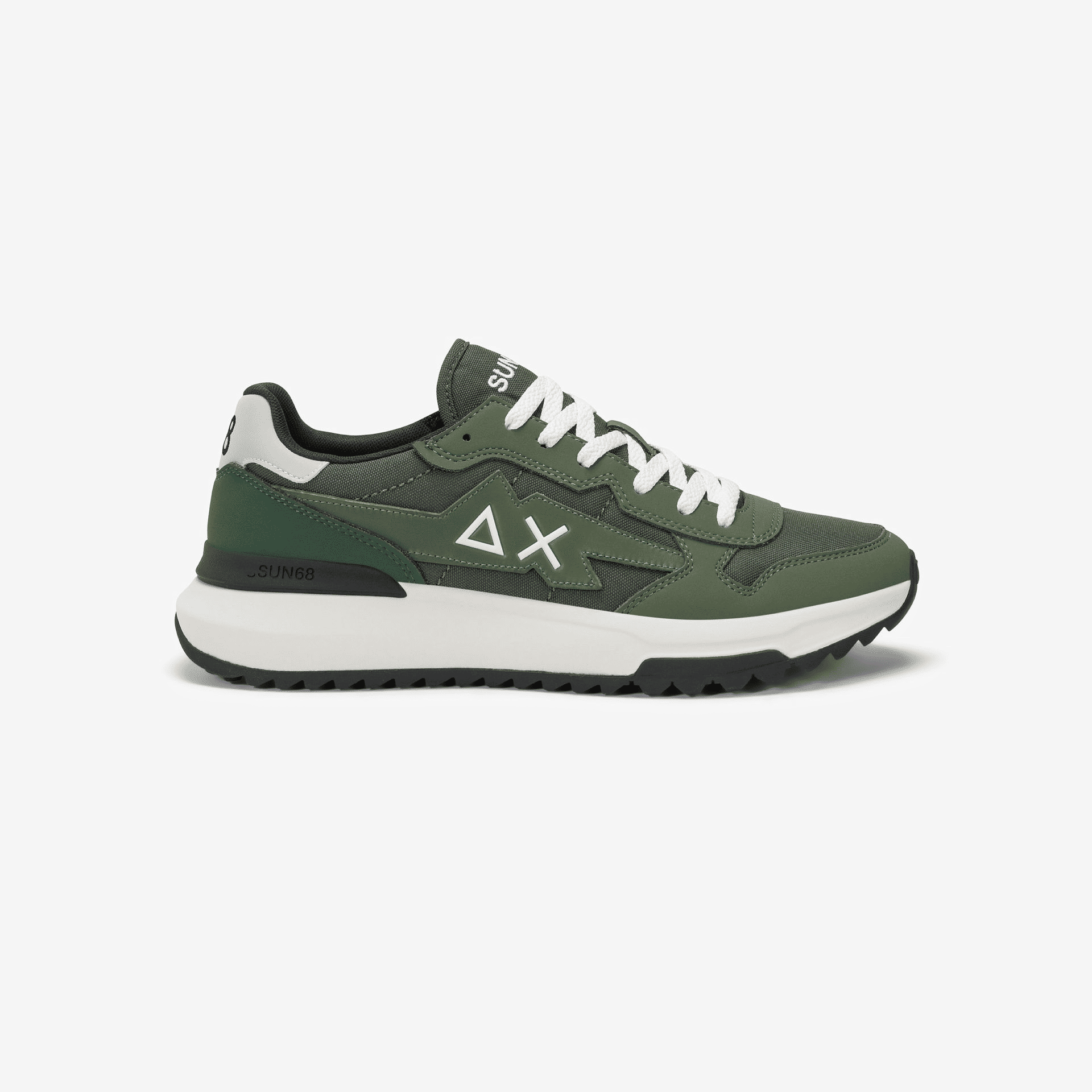 Sneakers Uomo modello Niki 2.0 Verde, con logo laterale a contrasto 