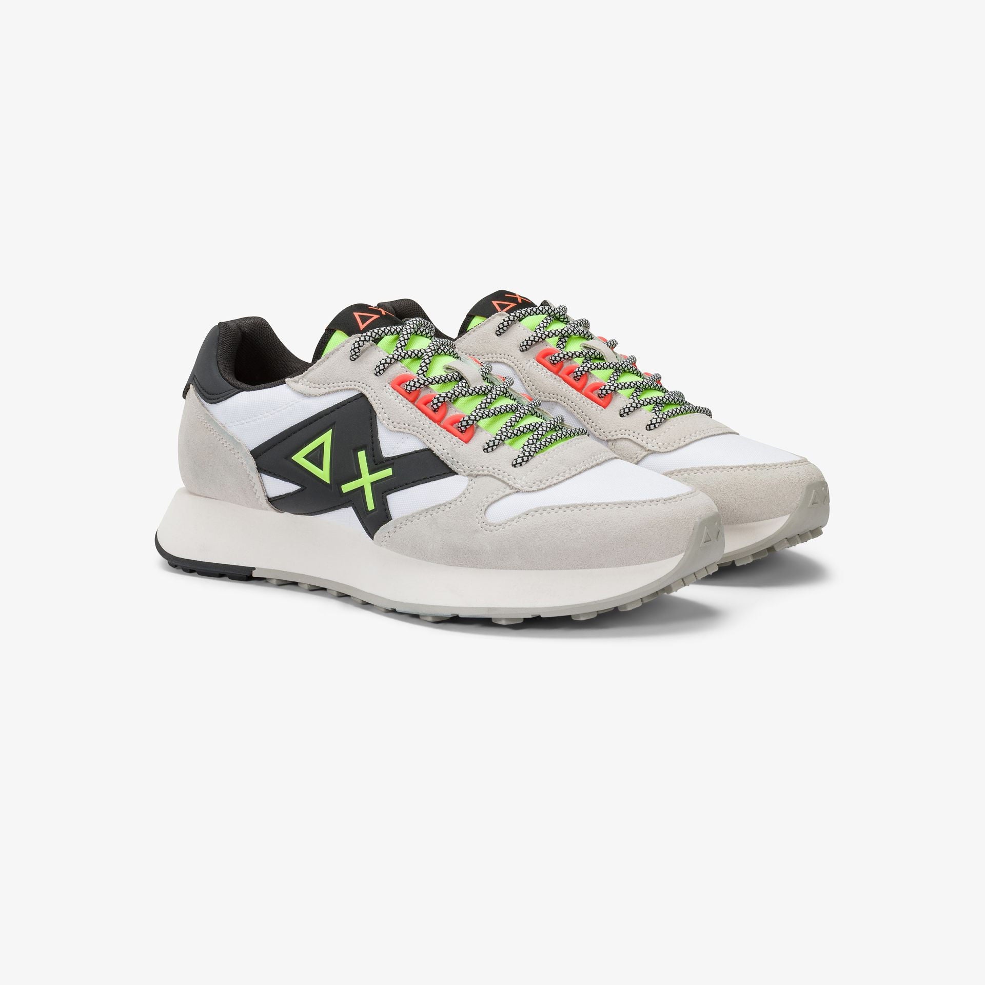 Sneaker Jaki 2.0 Fluo in nylon e suede bianco
