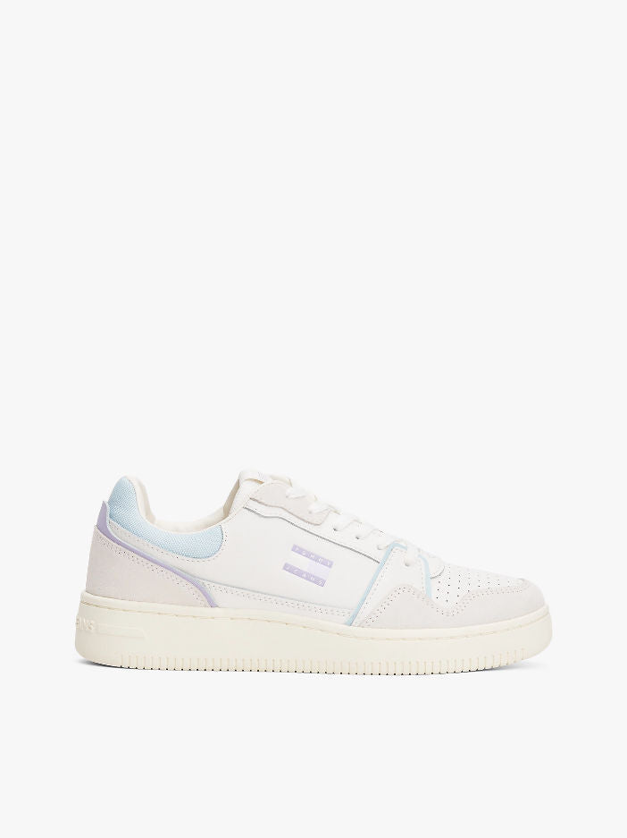 Sneakers stile basket con suola antiscivolo e pelle