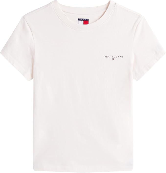 T-shirt Donna in cotone, con linear logo sul petto