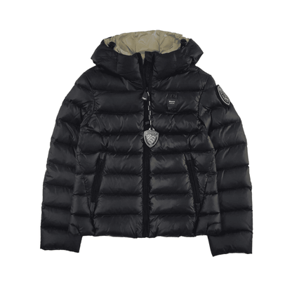 Piumino Blauer nero Caroll da bambina logo Blauer con strass C02391006648