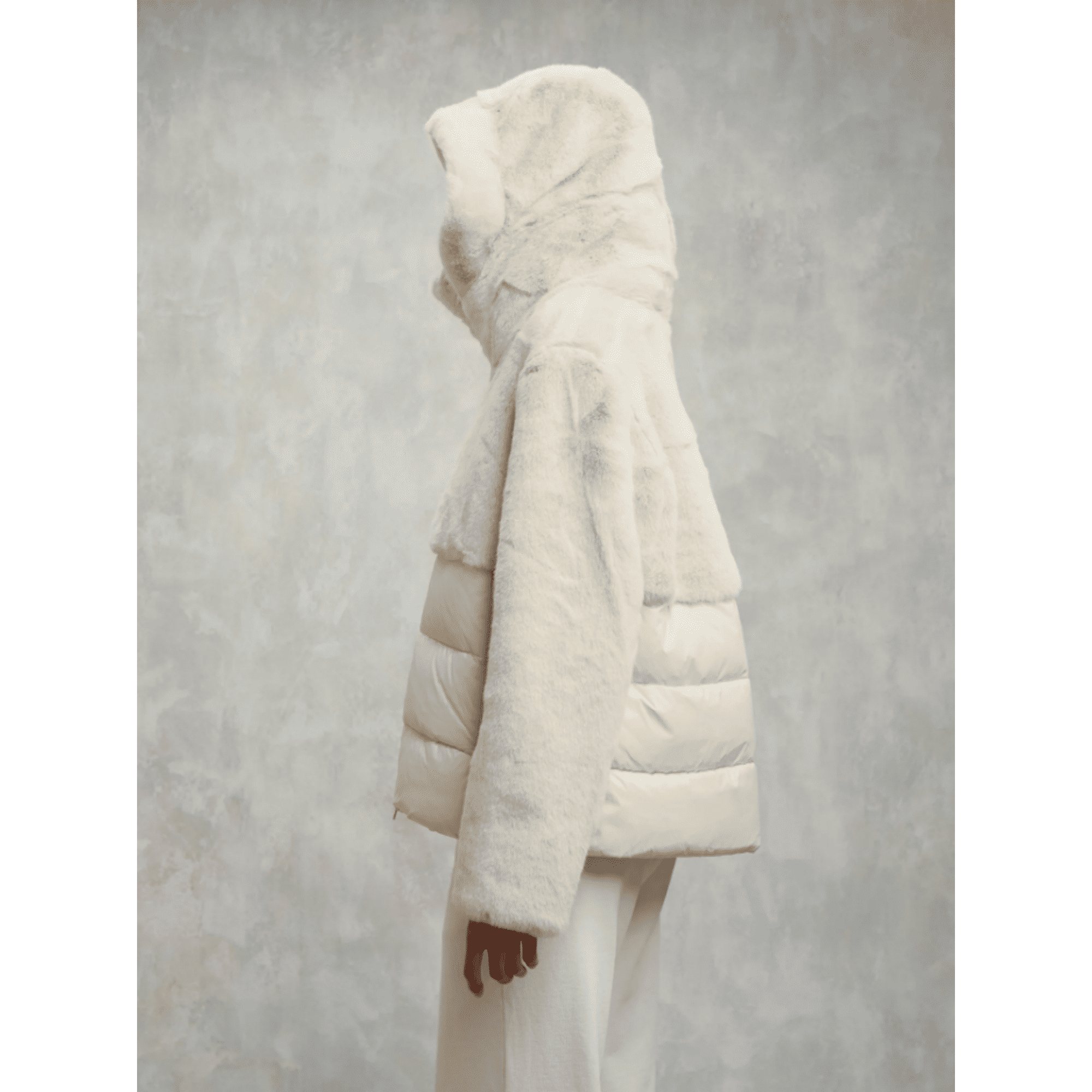 GIUBBETTO NYLON CON PELLICCIA ECO FANEVIL