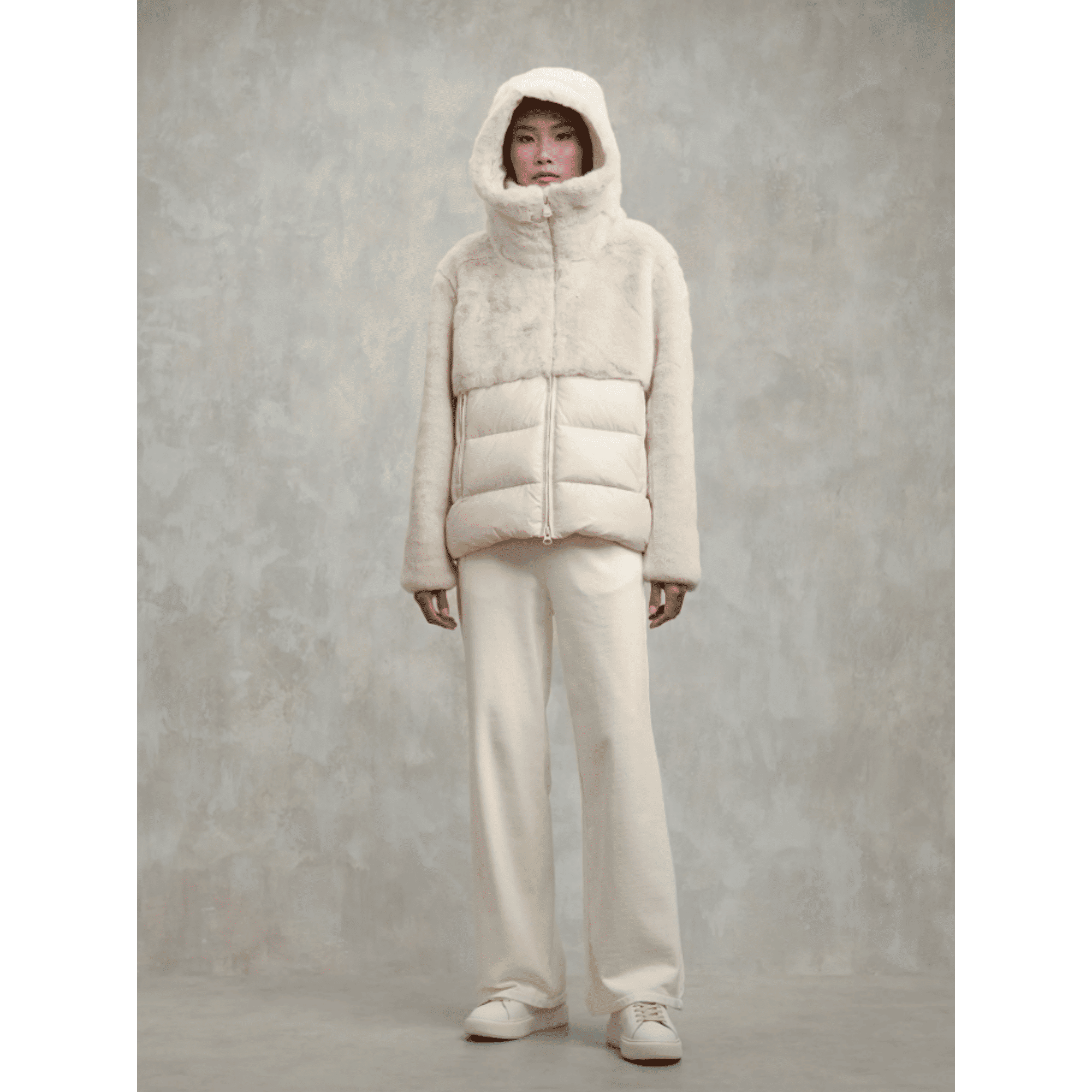 GIUBBETTO NYLON CON PELLICCIA ECO FANEVIL