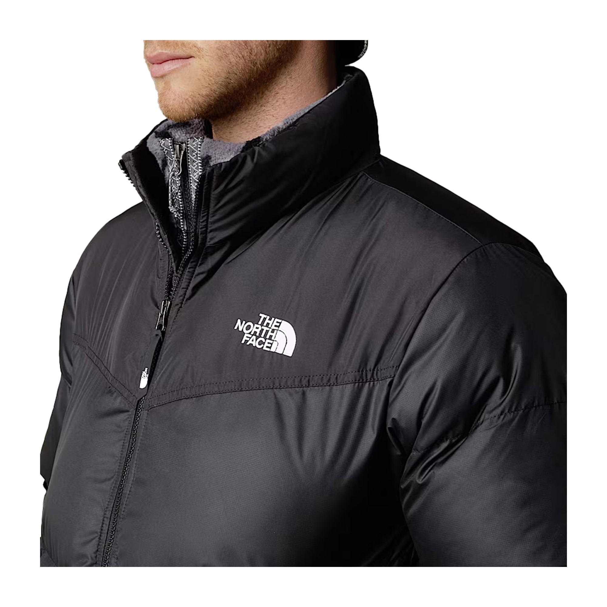 Piumino Uomo Saikuru doppio logo Nero dettaglio