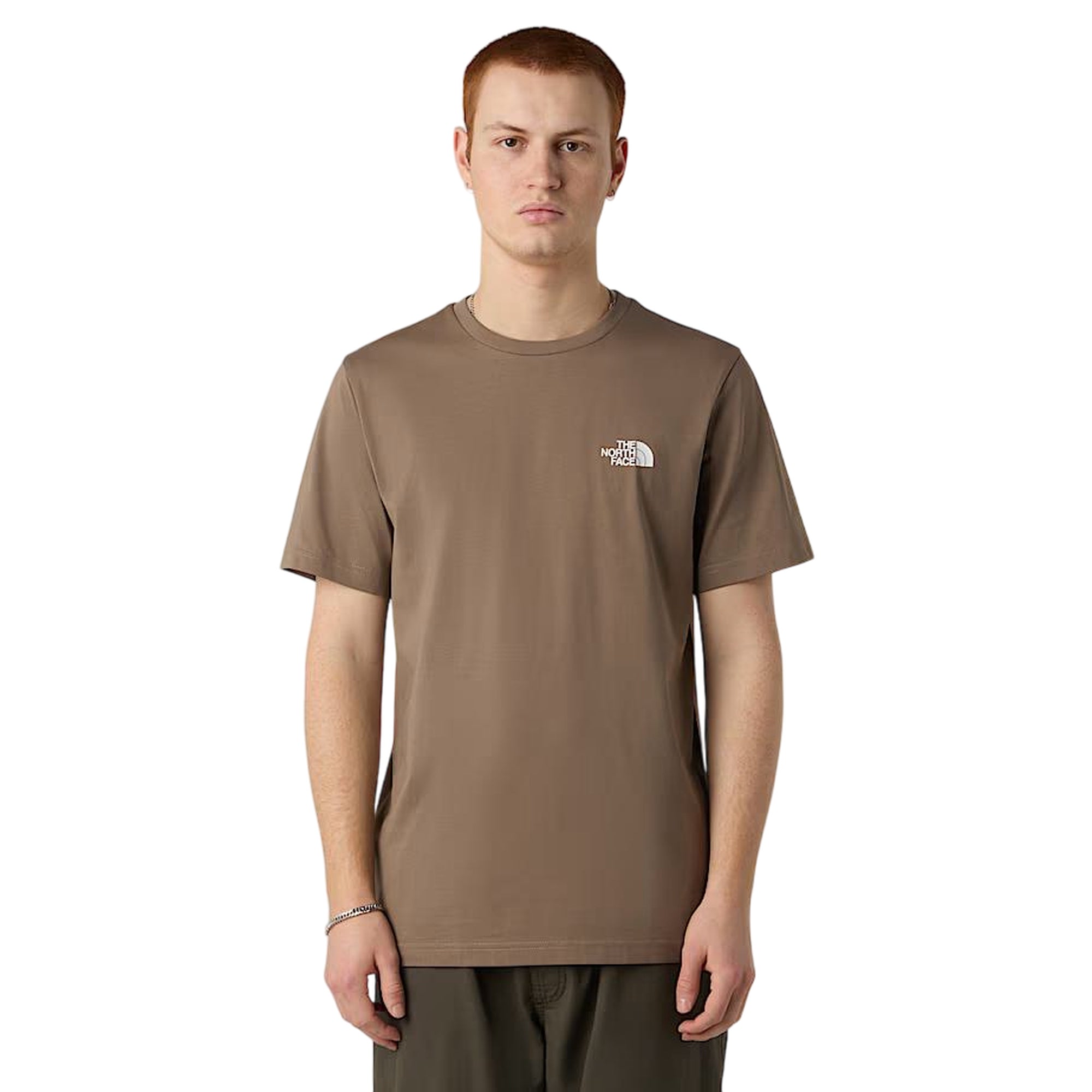 T-shirt Uomo Simple Dome marrone modello frontale