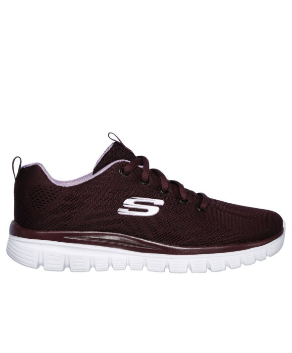 SKECHERS SCARPE RUNNING W DONNA GRACEFUL GET CONNECTED ROSSO VINO